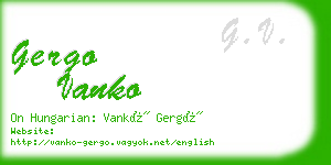 gergo vanko business card